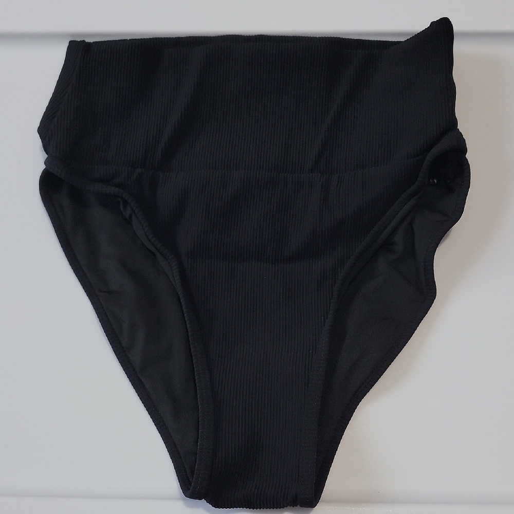 3 For $15 NWOT High Waisted Rubbed Bikini Bittoms Blacj Sz XS